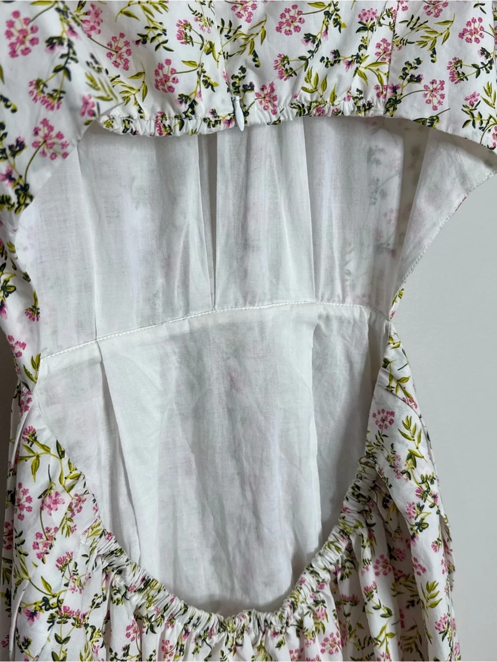 NWT J. Crew Cotton Size 6 Floral Cottagecore Open Back Puff Sleeve Midi Dress